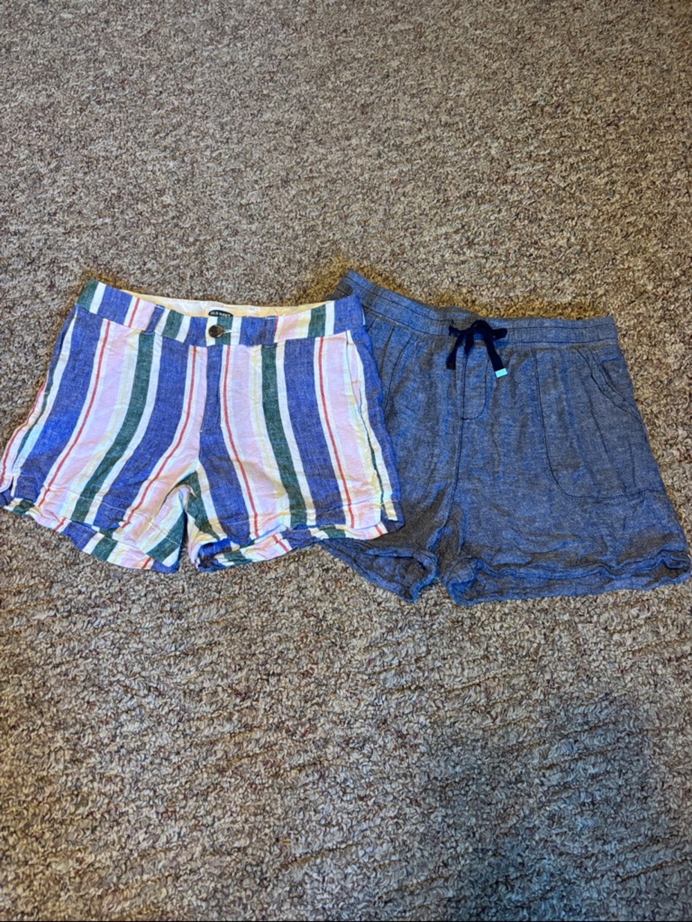 Bundle Women’s shorts Linen/rayon chambray blue & pink, greeen, yellow red 4